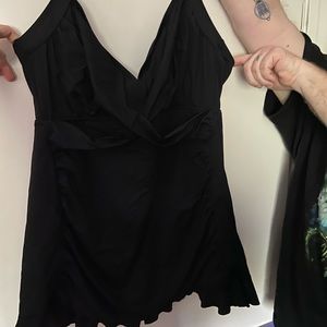 Black halter swimsuit